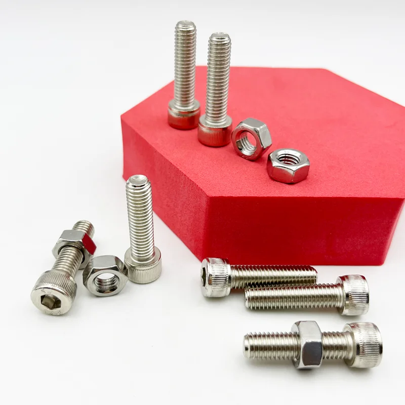 420/210/180/110/75PCS 304 Stainless Steel Allen Hexagon Hex Socket Cap Head Screw Bolt and Nut Set M2 M2.5 M3 M4 M5 M6 M8 Kit