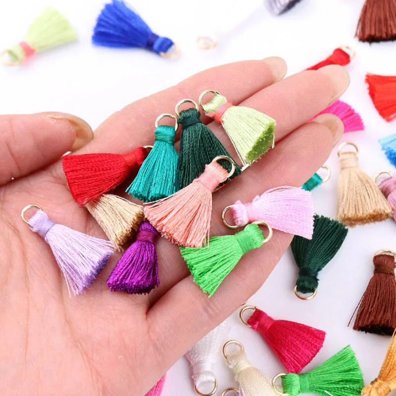 10pcs 2cm Tassel Handmade Pendants Polyester Tassels Fringe Bulk For Jewelry Making DIY Earring Crafts Findings Supplies