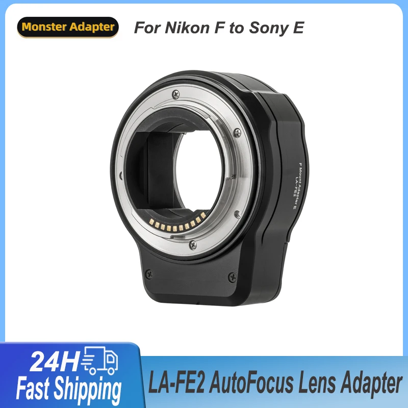 Monster Adapter Electronic AF Lens Adapter Ring for Nikon F Mount Lens to Sony E-Mount A7RII A7RIII A7MII A7MIII A6500 Cameras