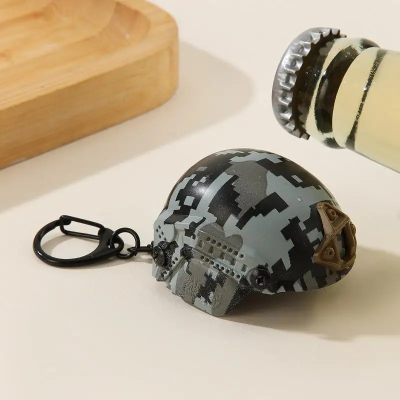 S Mini Tactical Fast Helmet Model Keychain Key Ring Portable Bottle Opener Keychain Backpack Charm Military Fan Accessories Gift