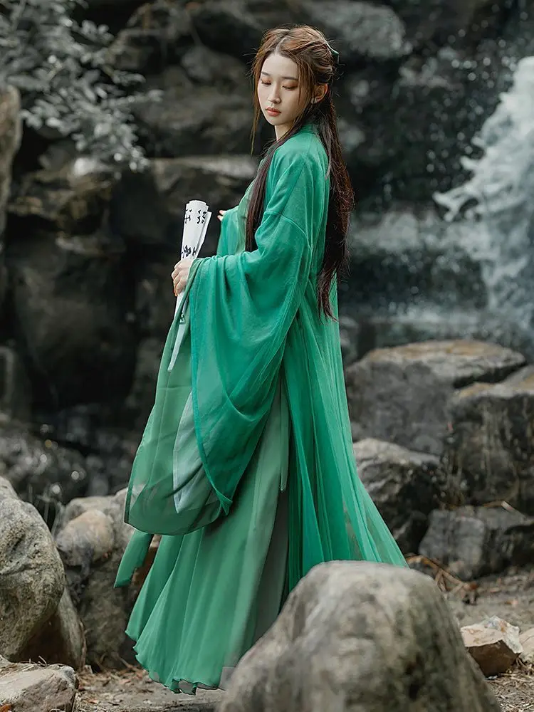 Hanfu Kleid Frauen chinesischen traditionellen Karneval Cosplay Kostüm grünes Kleid alten Hanfu 3 stücke Sets plus Größe XL