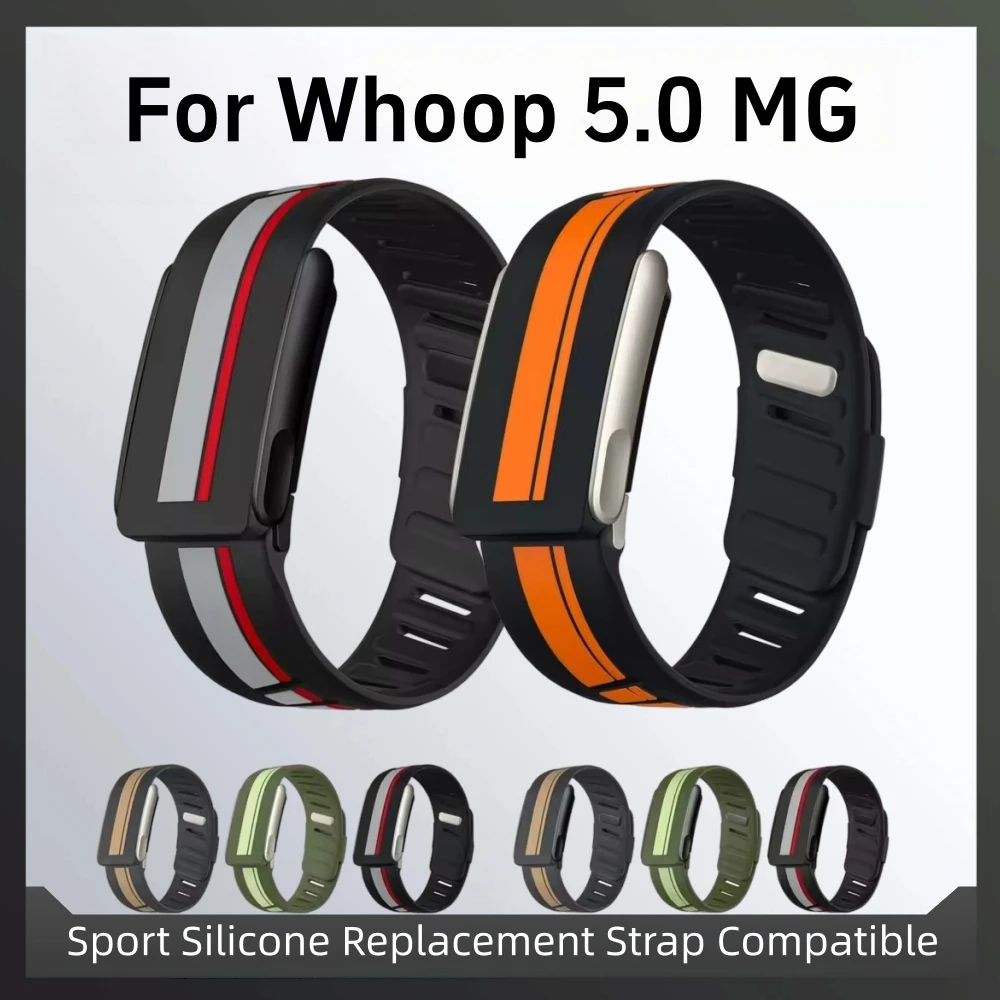 Sport Silicone Replacement Strap Compatible For Whoop5.0 MG Waterproof Adjustable Wristband Bracelet Fitness Tracker Accessories