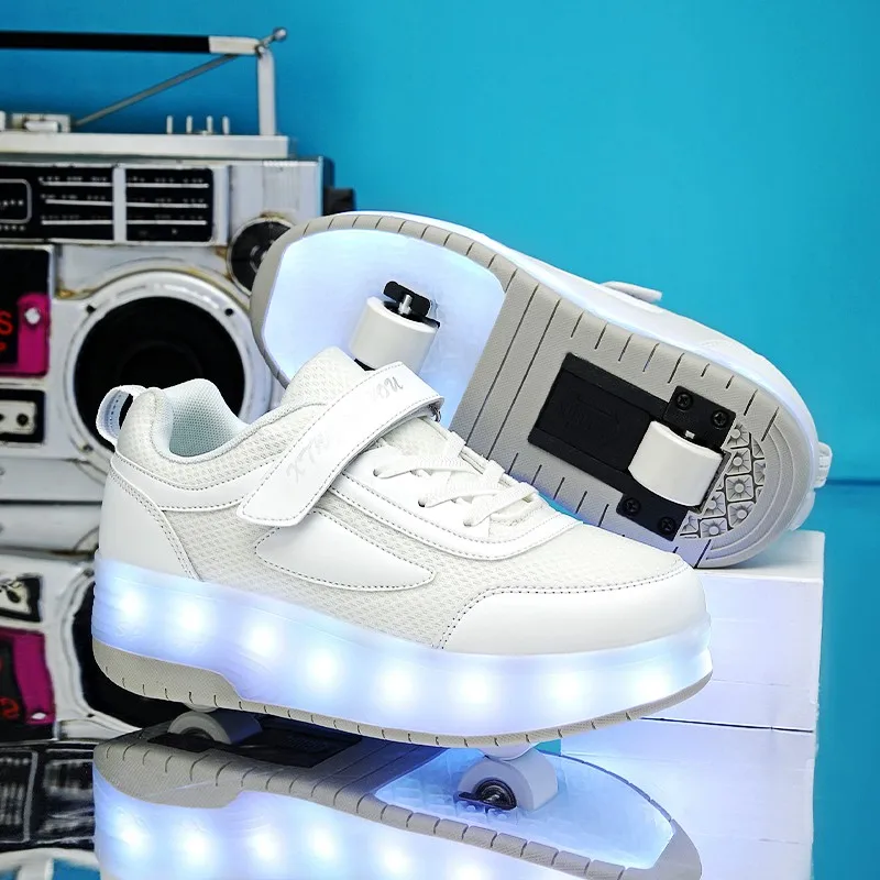 

Roller Sneakers for Girls (Kids): 8-Wheel Invisible Roller Skates, Boys' 4-Wheel Wheeled Shoes for Students