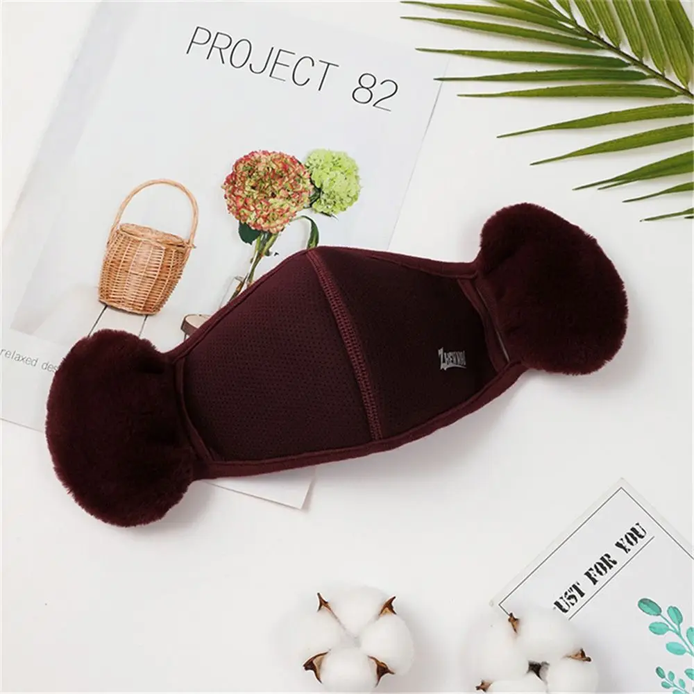 Women Windproof Cold-proof Earmuffs Mouth Cover Outdoor Mask Ear Warmer