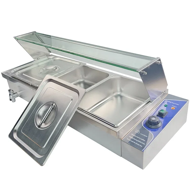 american buffet electric bain marie Kitchen Equipment Buffet Fast Food Display Warmer Countertop induction electric bain marie