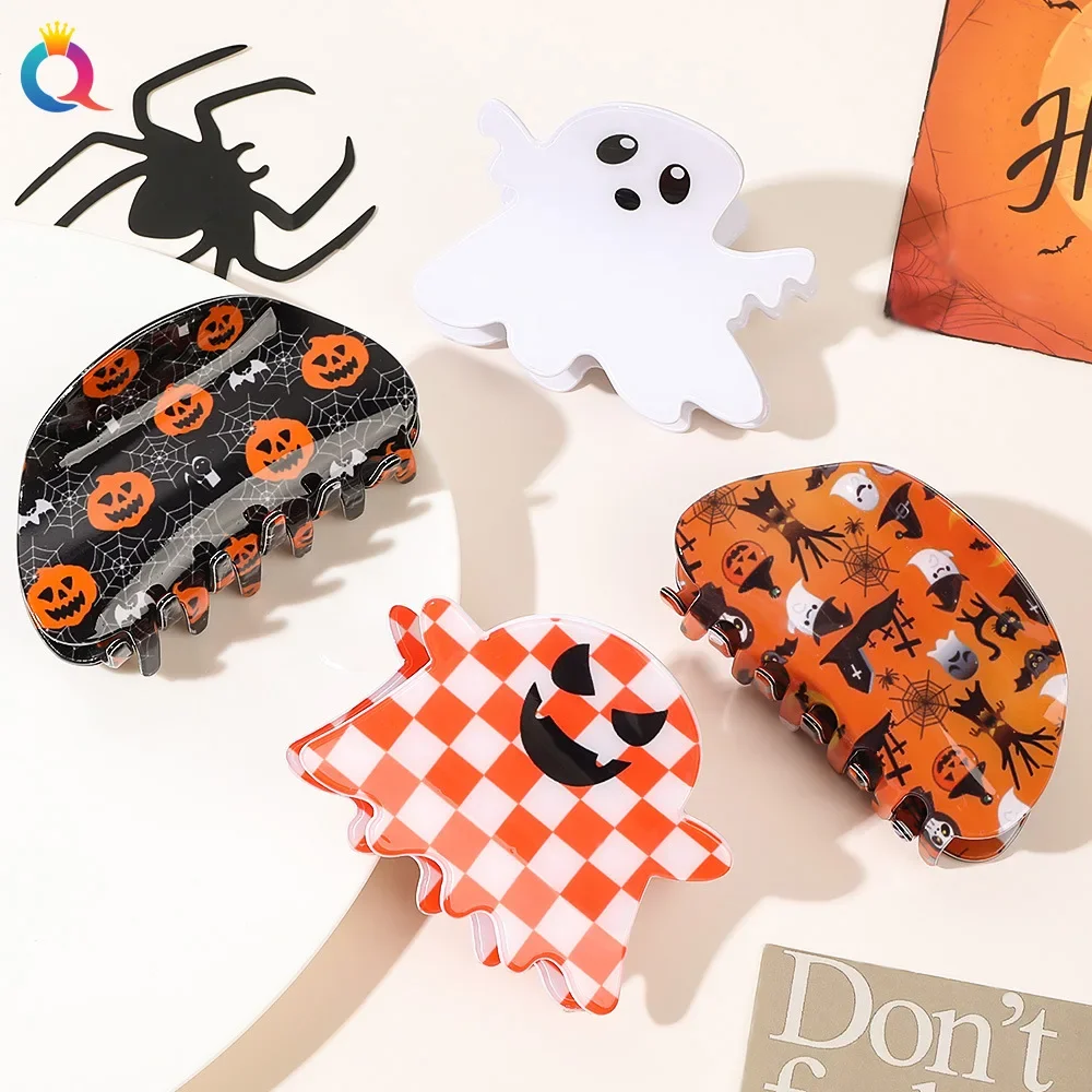 Halloween Funny Hairpin High-end Personalized Creative Skull Pumpkin Women's Hair Clip Holiday Party Girl Hair Accessory Gift