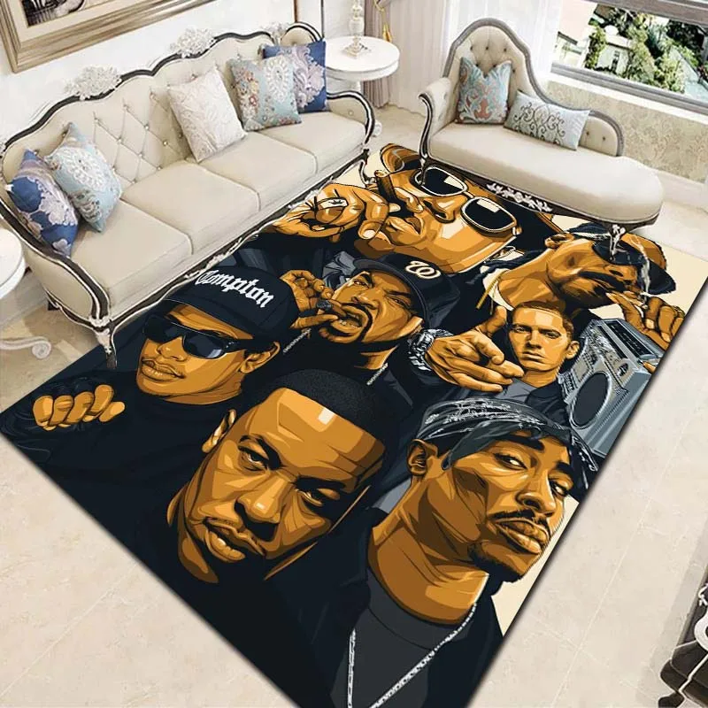 

Legend Star Hip Hop Rapper Art Carpet Rug for Home Living Room Bedroom Sofa Doormat Decor,kids play Area Rug Non-slip Floor Mat
