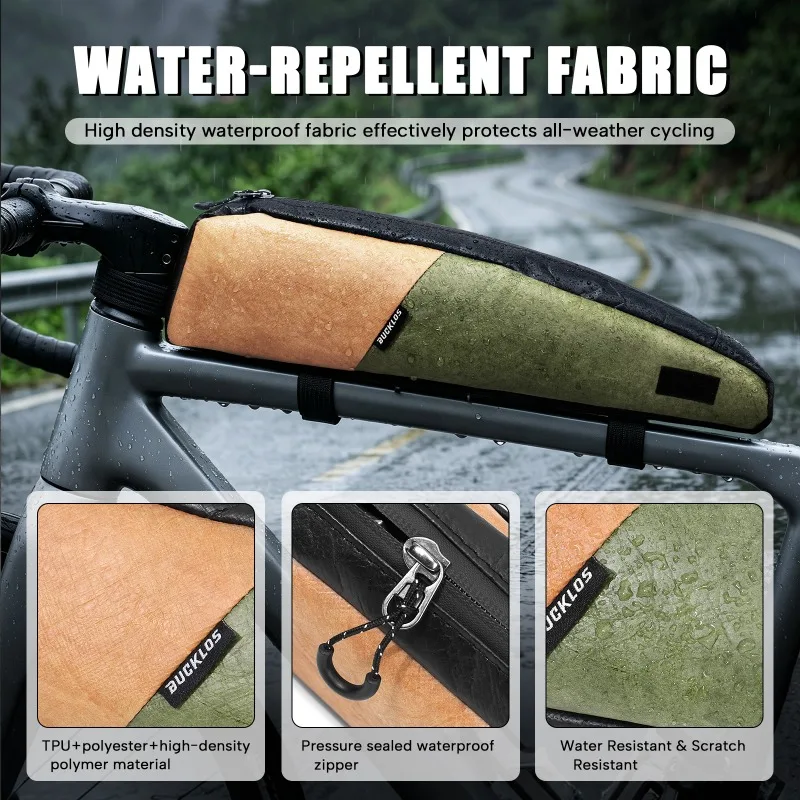 BUCKLOS Bicycle Top Tube Bag Road Bike Frame Front Tube Bag Ultralight MTB Packing Pouch Waterproof Tool Bags Cycling Accessory
