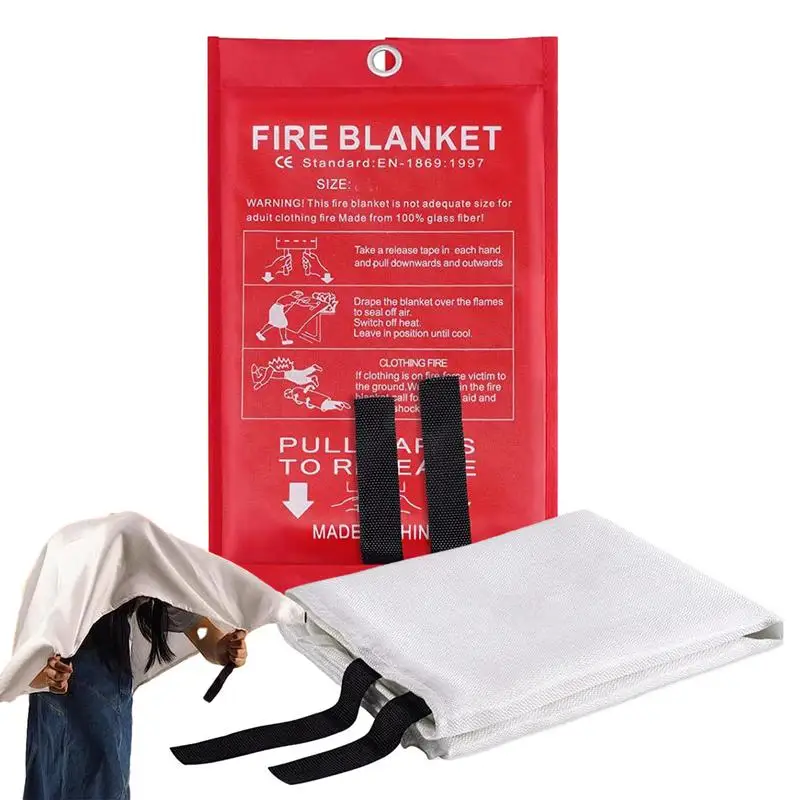 

Fire Covering Blanket Foldable And Lightweight Blankets Fiberglass Fire Covering Cloth Camping Safety Supplies For Traveling Car