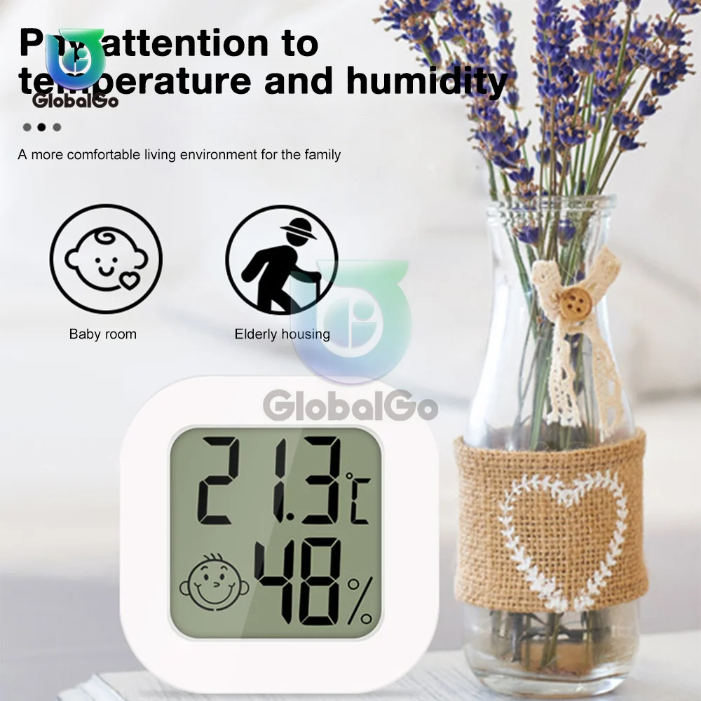 LCD ميزان الحرارة الرقمي الرطوبة غرفة داخلية الإلكترونية درجة الحرارة مقياس الرطوبة الاستشعار قياس محطة الطقس للمنزل