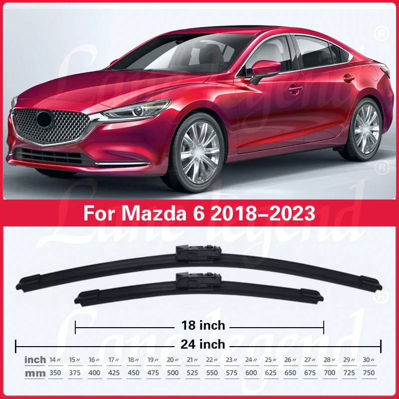 For Mazda 6 Mazda6 2018 2019 2020 2021 2022 2023 Front Wiper Blades Windshield Windscreen Clean Window Car Rain Brushes 24\