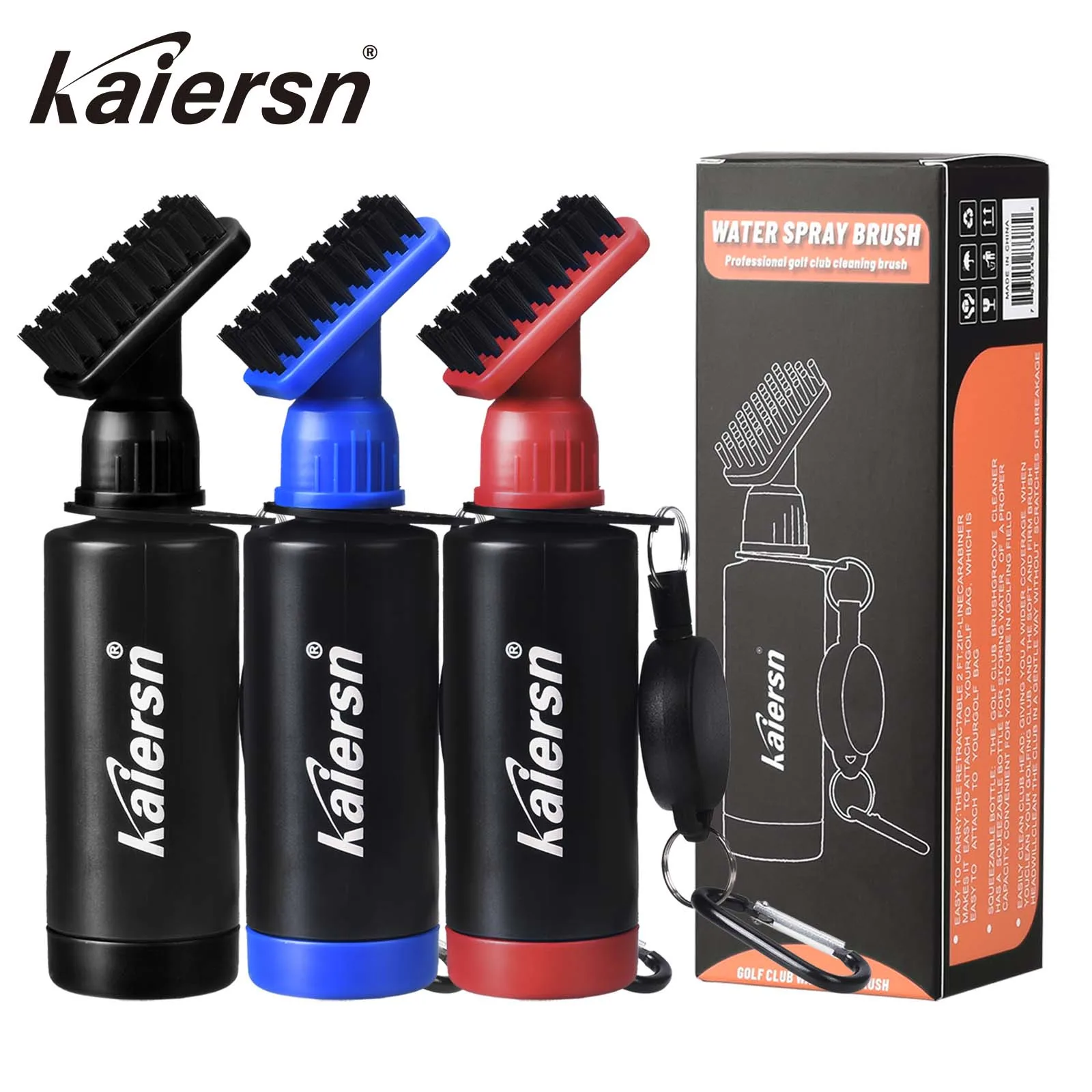 

Очиститель щеток для гольф-клуба Kaiersn вмещает воду на 4 унции, сверхмощная выдвижная бутылка с зажимом для легкой очистки с нейлоновой щетиной