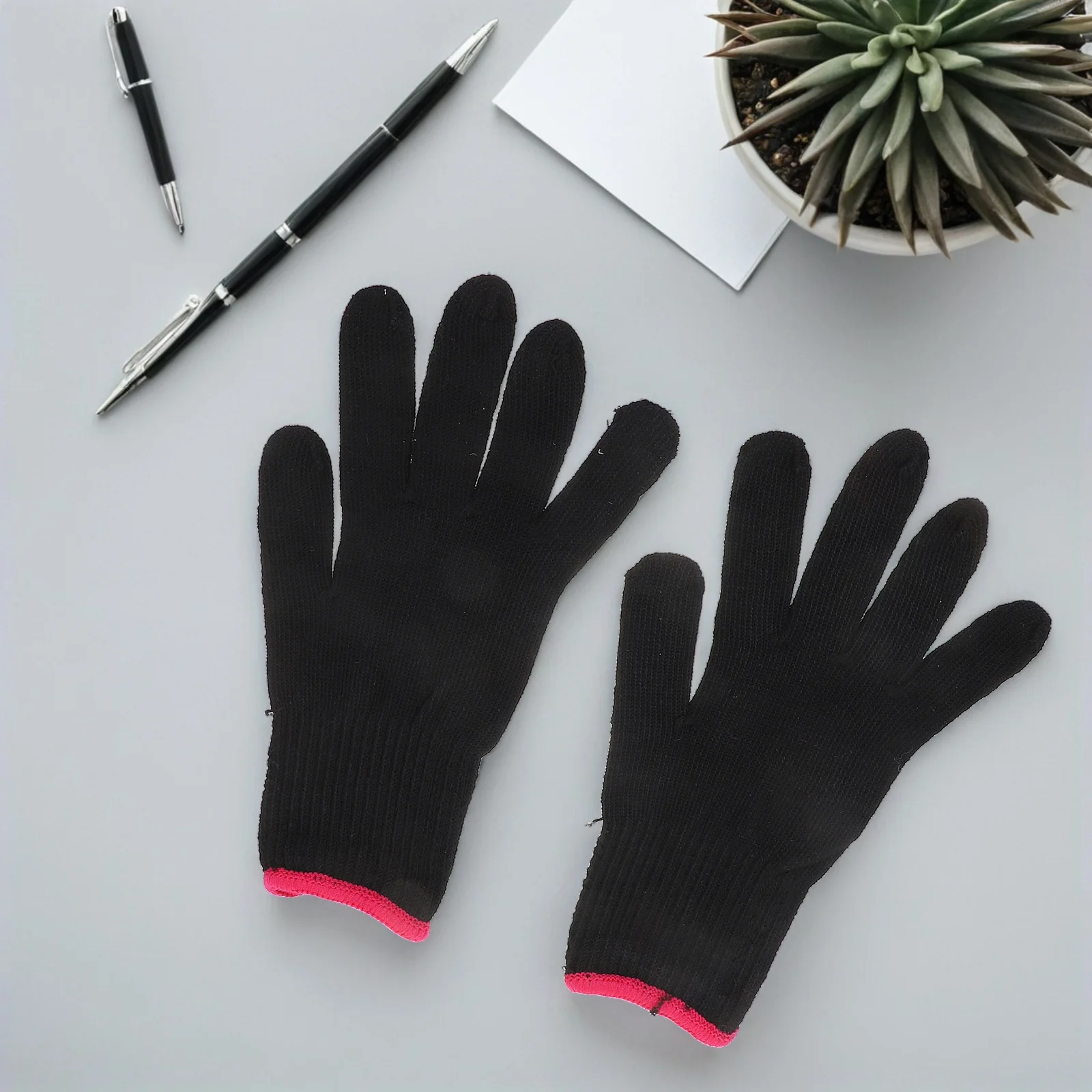 헤어 스타일링을위한 6pcs 내열 장갑 높은 탄력성 안티 그립 보호 재사용 가능한 살롱 열 장갑 다림질