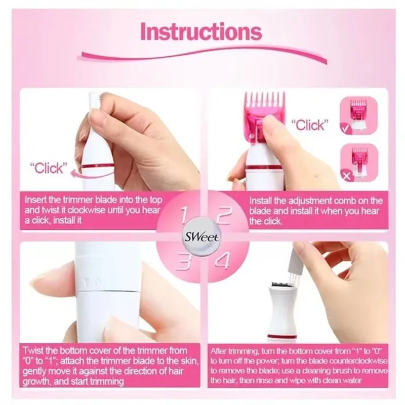 ماكينة حلاقة كهربائية للنساء - ماكينة حلاقة كهربائية USB للسيدات، ماكينة حلاقة للسيدات، ماكينة حلاقة برقائق معدنية مع شفرة من الفولاذ المقاوم للصدأ، شحن USB،