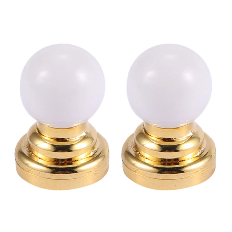 2X 1:12 Dolls House Miniature Globe White Ceiling LED Light Lighting Lamp With Battery