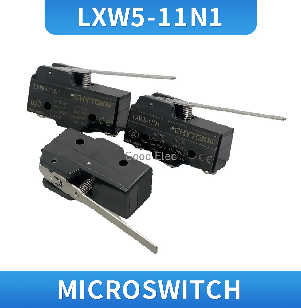 LXW5-11N1 Micro Limit Switch 1NO+1NC Long Hinge Lever Arm SPDT Snap Action Travel Switch