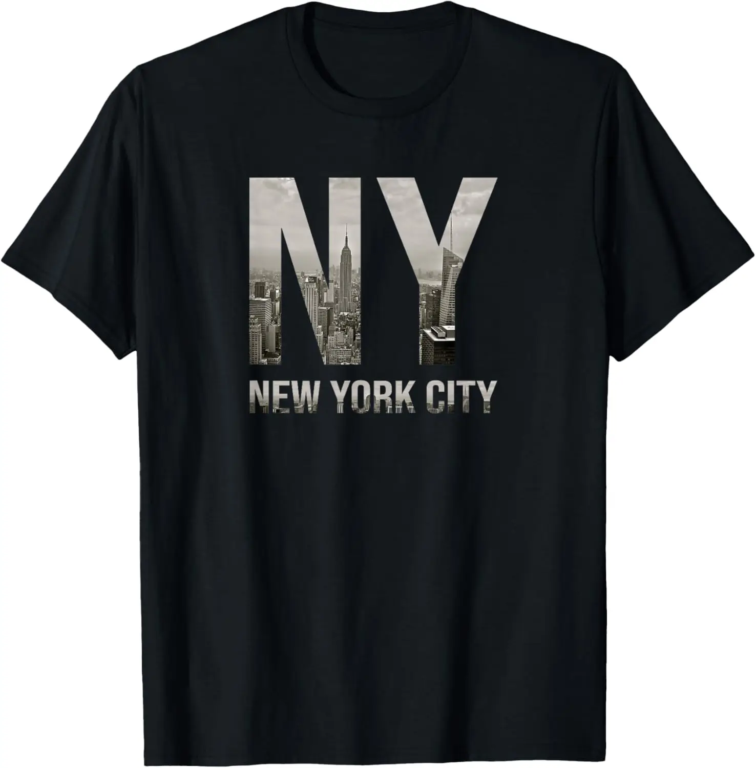 

NY New York City Skyline Graphic T-Shirt Breathable Cotton Short Sleeve Tee for Trip