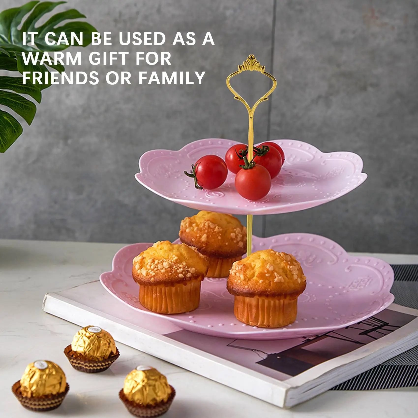 8 комплектов, 3-уровневая подставка для тарелок с короной, фурнитура, держатель для оборудования, кухонные гаджеты для свадьбы и - серебро, золото