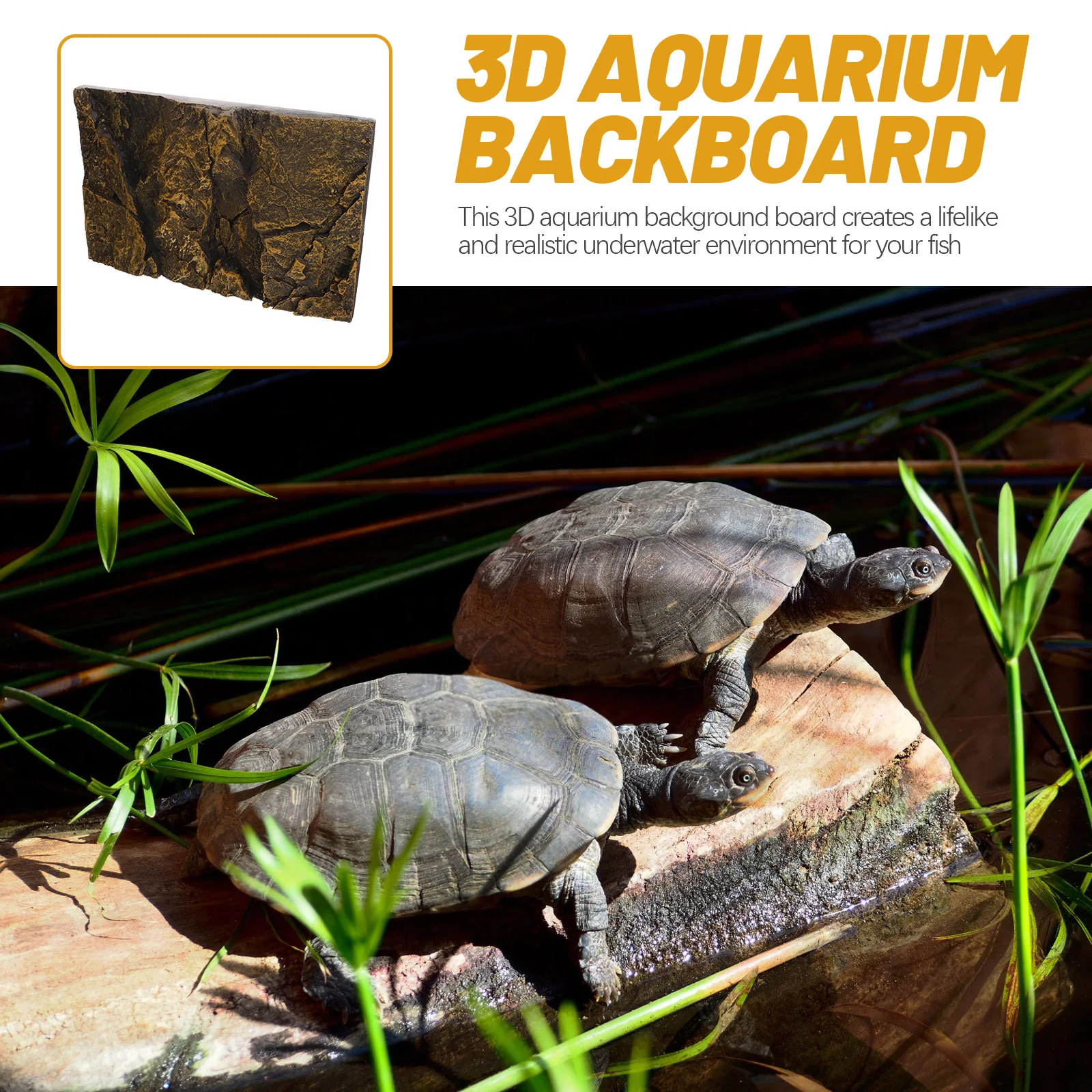 

3D Aquarium Background Board Fish Tank Decorative Panel For Reptile Habitat Terrarium Landscape Lightweight Stereo