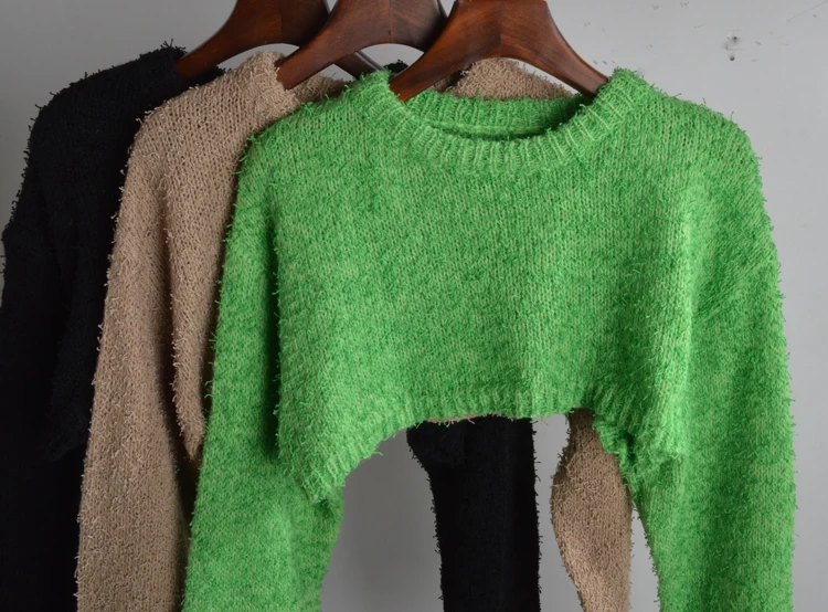 

Осень-зима круглый Ne с высокой талией цвет Faion Long Sve верхняя верхняя одежда женская одежда удобный мягкий вязаный свитер