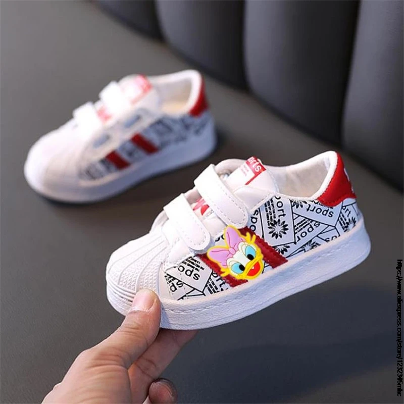 Disney Mickey Mouse Kids Cartoon Sneakers Boys Girls White Trainers Children Casual School Shoes Kids Shoes For Girls