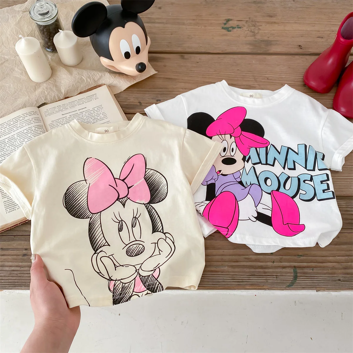 Cartoon Kinder T-Shirt Minnie Mouse Kids Kleding Zomer Tees Tops Baby Meisjes Korte Mouwen Disney Print T-Shirts 1-6 Leeftijd