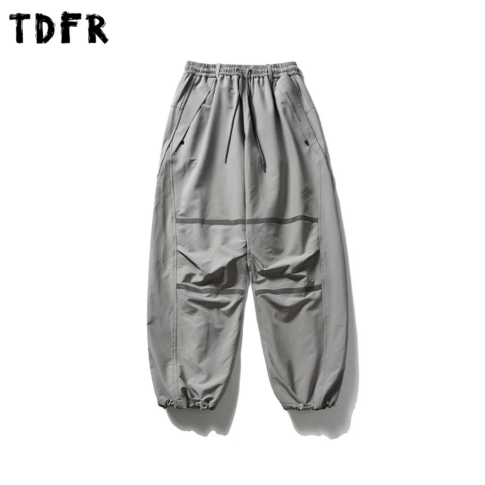 عاكس البضائع عداء ببطء السراويل الرجال إلكتروني طباعة سفاري نمط مقاوم للماء سريعة الجافة مرونة الخصر واسعة الساق السراويل الفضفاضة رجل #4