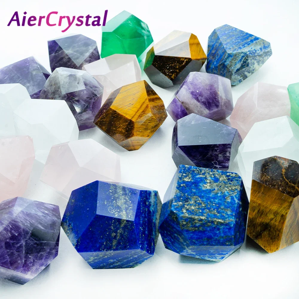 Natural Crystal Amethsyt Irregular Geometry Topaz Raw Stone Multi Sided Polishing Desktop Stone Crafts Home Decoration Gifts