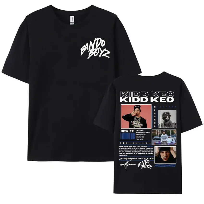 Rapper Kidd Keo Bando Boyz Tour Merch Tee Shirt Men's Women Harajuku Hip Hop Punk Street T-shirt Casual Cotton Oversized T Shirt