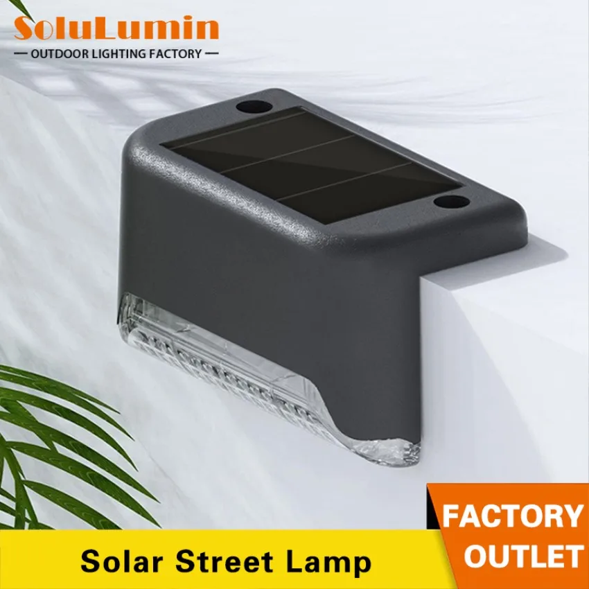 

Outdoor Solar Powered LED Deck Light 2-8 Pcs Step Waterproof Solar Light Railing Staircase Wall Courtyard Step Decorative Lamp