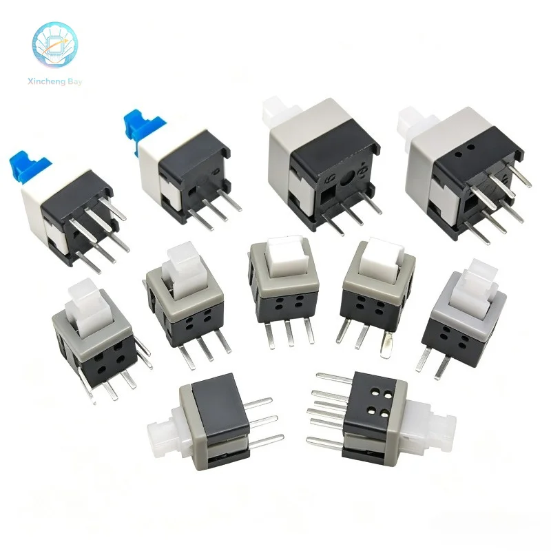 10Pcs Non-Self-Locking Switch / Self-Locking Switch 5.8*5.8 7*7 8*8 8.5X8.5MM Button Key Switch 5.8x5.8mm 7x7mm 8x8mm 8.5x8.5mm
