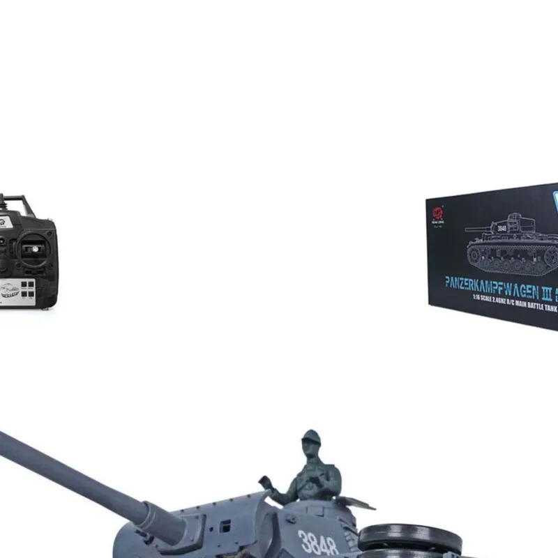 

1/16 Scale 2.4G HENG LONG 7.0 Plastic German Panzer III L RTR Gift Remote Control Tank Model 3848 Machine Gun Sound TH17339-SMT4