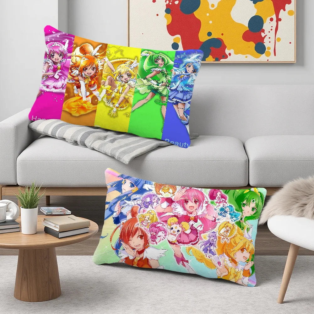Smile Precure Cute Anime cushion cover Rectangle Pillow Case Printing Bedside Sofa Room Home Decoration Pillowcase