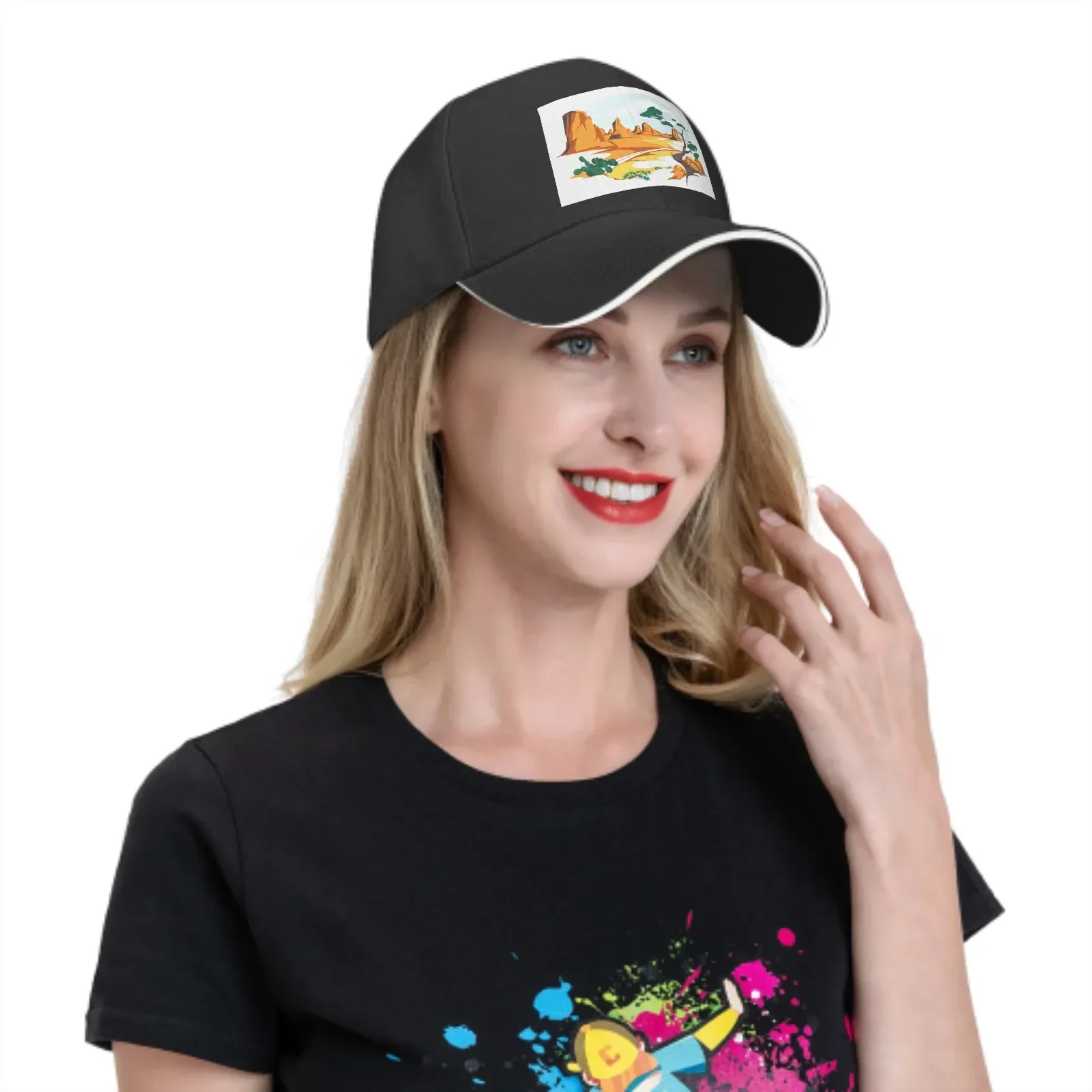 Paisaje nueva moda de verano Unisex ajustable gorra no estructurada turismo al aire libre ocio sombrilla gorra de béisbol