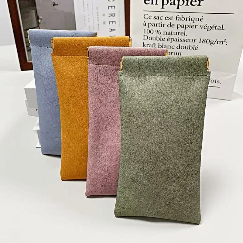 

Портативная сумка для очков и солнцезащитных очков, сумка для хранения наушников, премиум-класса из искусственной кожи, самозакрывающаяся пружинная пластина, сумка для хранения очков