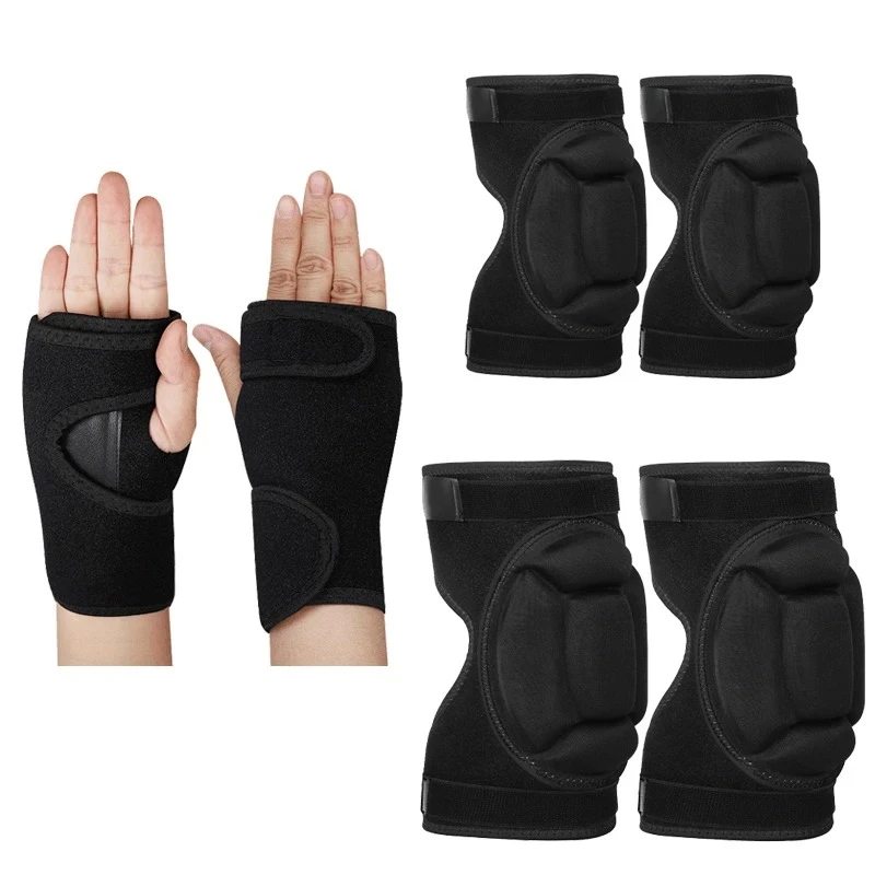 

Adjustable Ski Knee Pads Set with Elbow & Palm Guards - Anti-Slip Protective Gear for Ice Skating, Skateboard & Roller Sports
