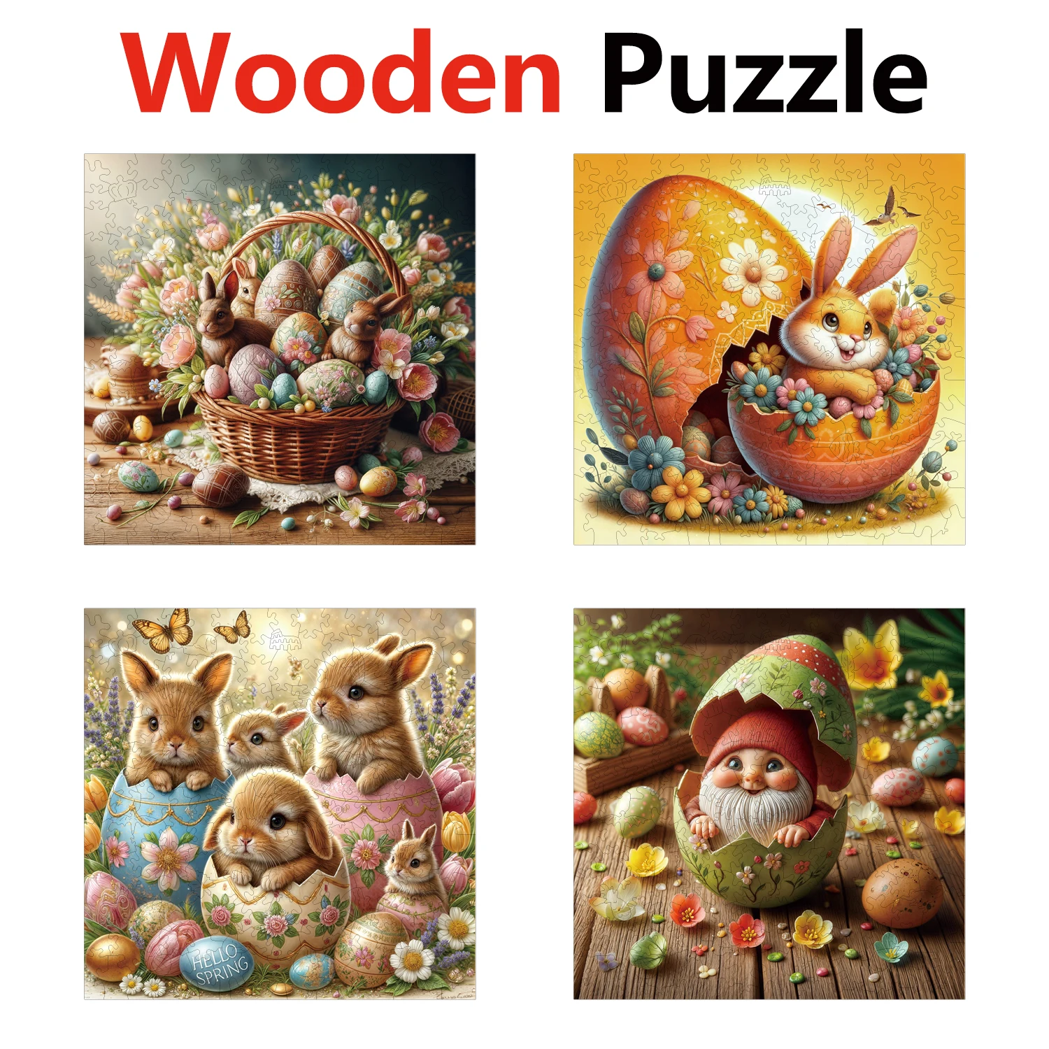 

Rabbit Egg Toy Animal Puzzles High Quality Jigsaw Puzzle Wooden Puzzle Best Christmas Gift