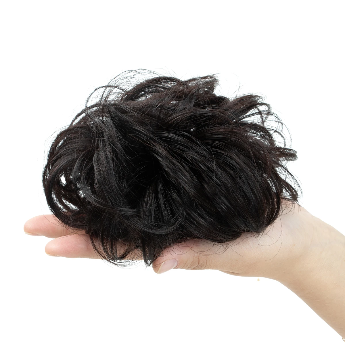 New Arrival Curly Real Hair Extensions Natural Human Hair Flexible Elastic Band Hair Piece Bun Chignon Updo Donut for Women