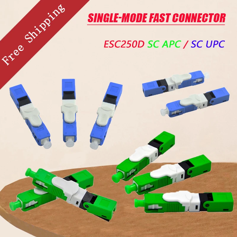 

Single mode fiber optic quick connector, FTTH esc250d SC APC and UPC, free shipping, 100pcs