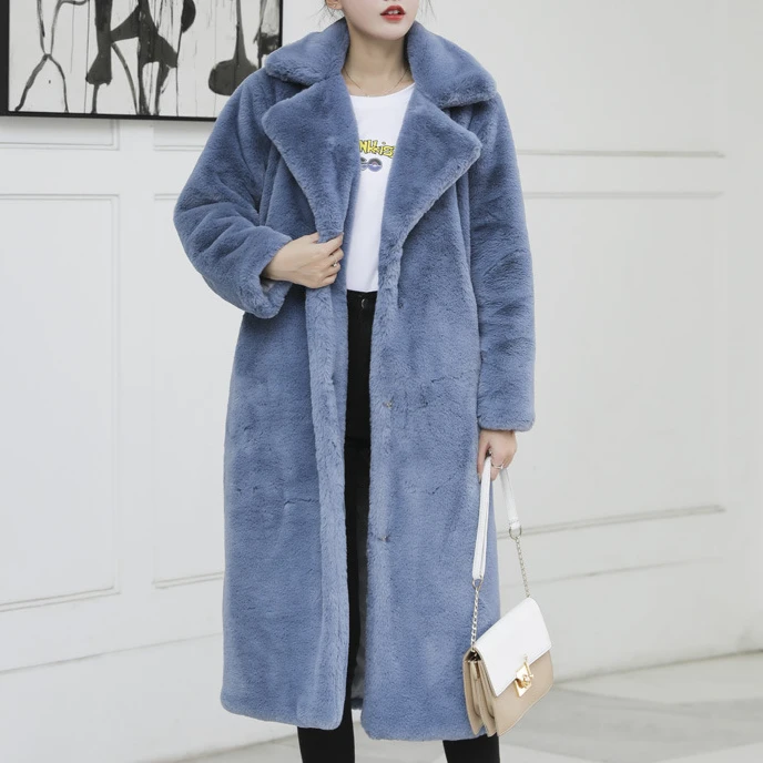 Winter Warm Think High-quality Velvet Faux Fur Long Teddy Coat For Women Vintage Long Sleeve Casual Jacket Outwear With Sashes