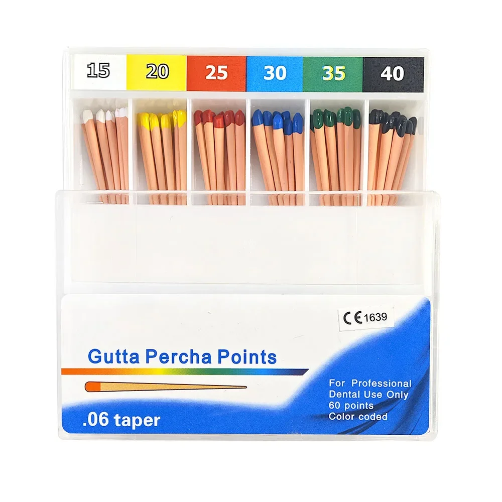 

100/200pcs Absorbent Paper Points 60/120pcs Gutta Percha Points Color Coded Tips Flexible and Pliable Dental Tool Materials