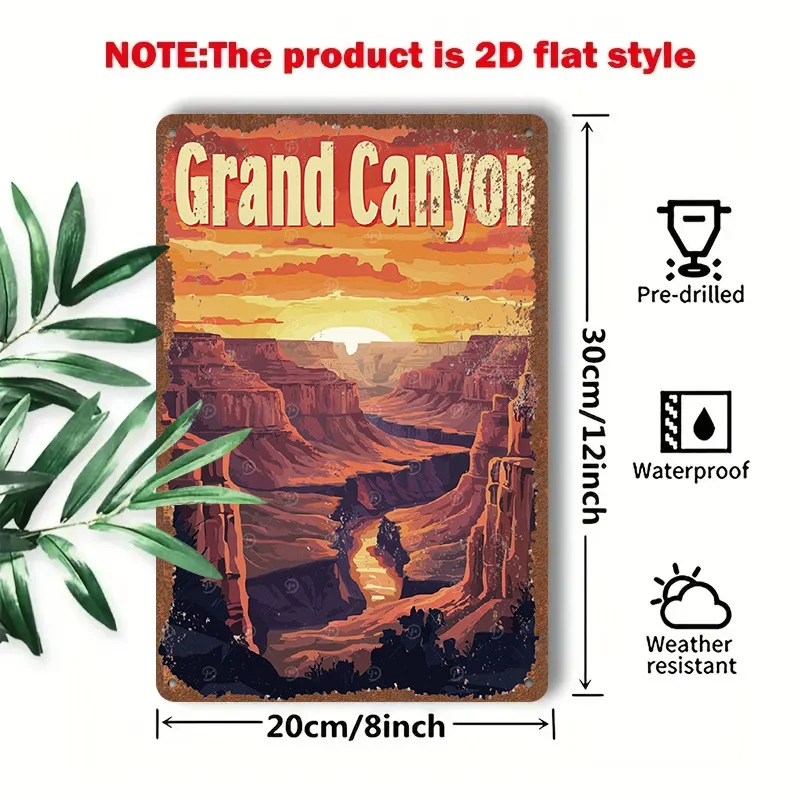 2D Flat - 1pc 2D[Flat] Metal Sign Retro Tin Painting 