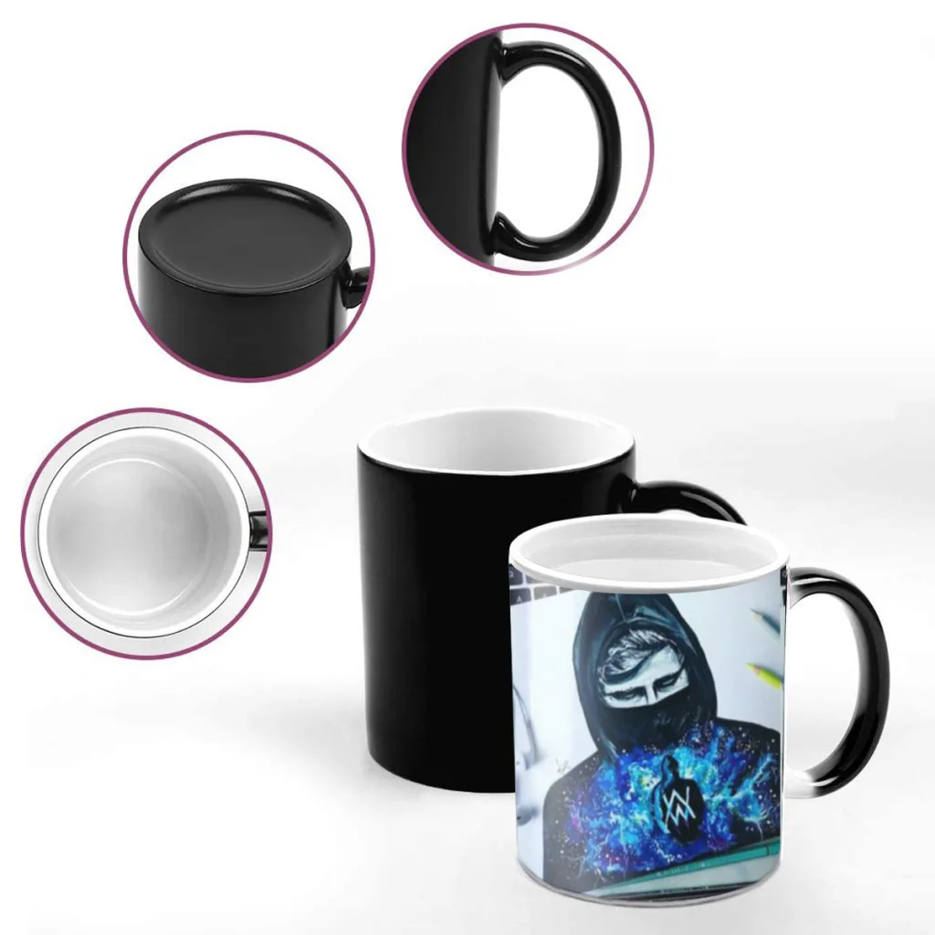 A-Alan W-walker DJ Friends Birthday Gifts Color Changing Magic Ceramic Creative Coffee Mugs Tea Cups