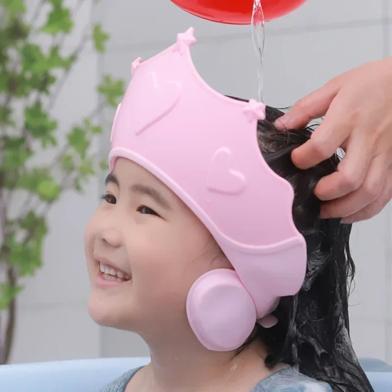 

Baby Shower Soft Cap Adjustable Hair Wash Hat For Kids Ear Protection Safe Children Shampoo Bathing Shower Protect Head Cover