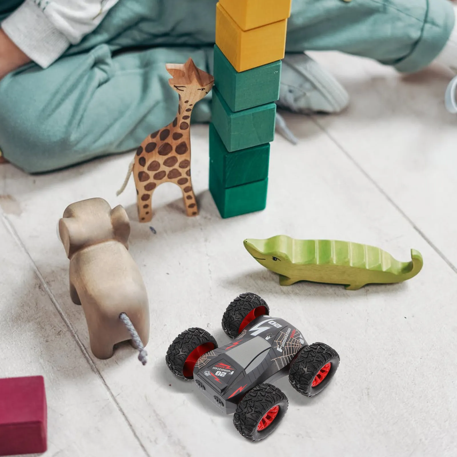 

Mini Double-Sided Inertia Four-Wheel Drive Car for Toddlers Educational Hand-Eye Coordination Cognitive Development Drive Racing