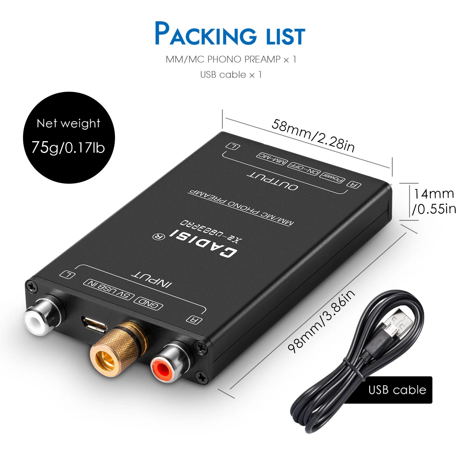 Douk Audio T1 Mini MM/MC preamplificador de escenario Phono LP reproductor de discos de vinilo tocadiscos preamplificador RIAA preamplificador de fonógrafo estéreo