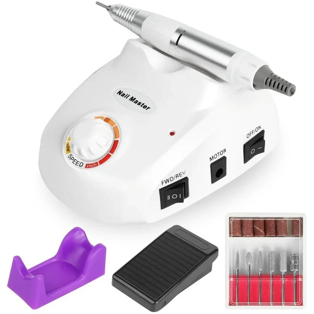 Perceuse électrique professionnelle pour manucure, 20W, 35000 tr/min, fraises, lime d'art avec cutter, kits d'outils pour ongles