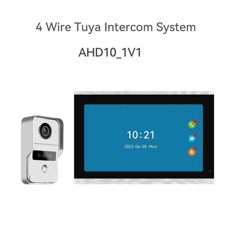 1080P Tuya Smart 10 Inch Draadloze Wifi Video Deurtelefoon Thuis Intercom Systeem Met Rfid Deurbel Camera Unlock Record Motion