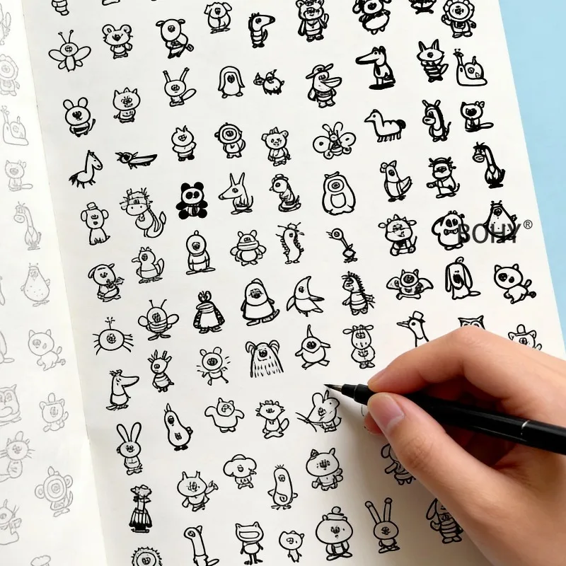 An Adult Decompression Coloring Drawing Album, Include Delicate Illustrations of Theme Lines Such As Animals/cakes/small Monster