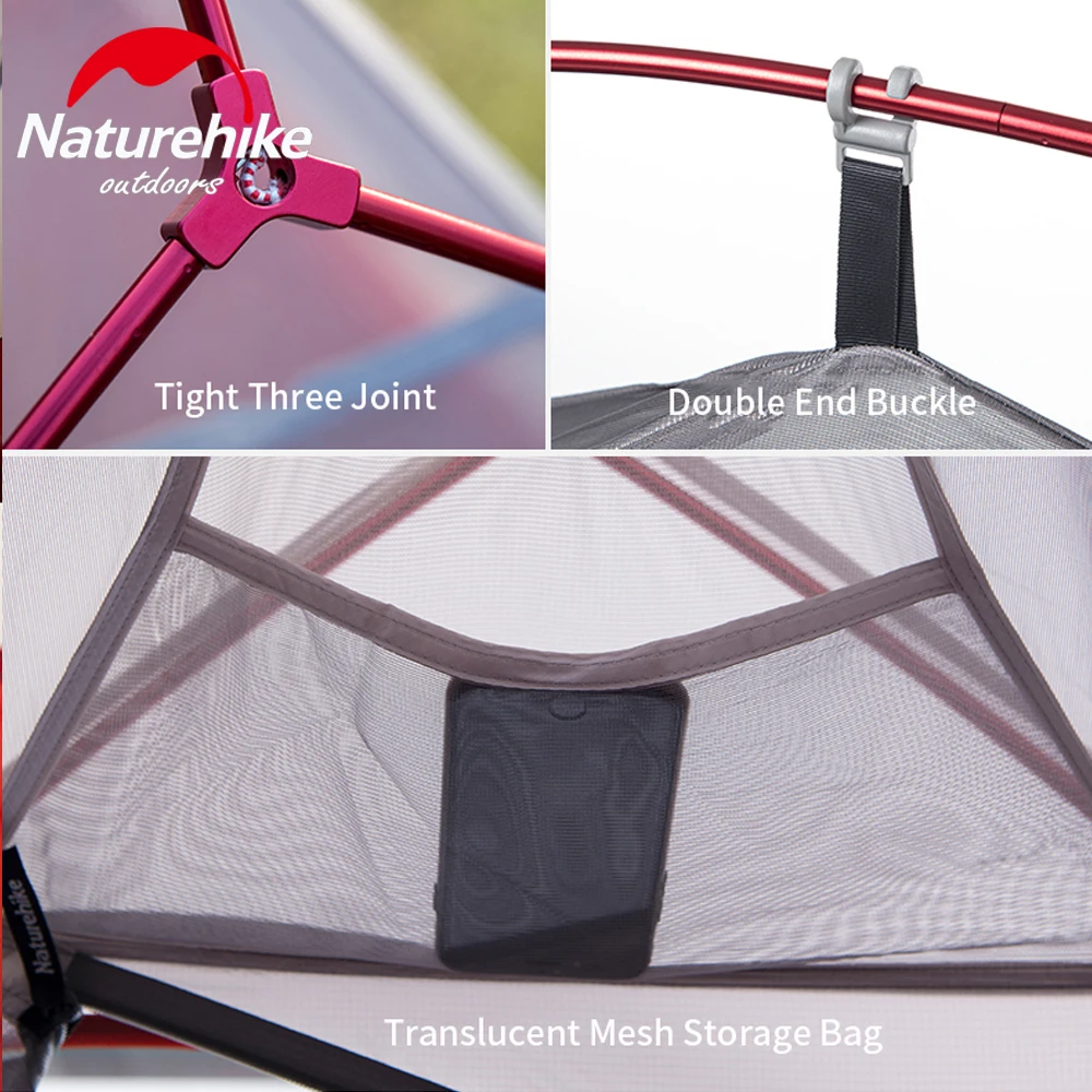 Imagem -04 - Naturehike-tenda Portátil ao ar Livre para Pessoas Ultraleve Caminhadas Tenda Nylon Impermeável e Respirável Upgrade Nuvem 3